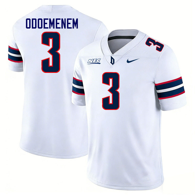 Duquesne Dukes #3 Jabari Odoemenem College Football Jerseys,Uniforms Stitched-White